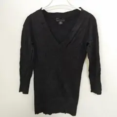 美品✨attention【S】黒 Vネック 五分袖 ニット 無地シンプルオシャレのサムネイル
