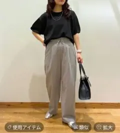 GLOBAL WORK スッキレイさらさらクルー ブラック　Mサイズのサムネイル