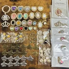 推し活 デコパーツ カボション センターパーツ ビジュー ハート クラウン