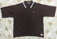 JAVA ブラウン メッシュ ポロシャツ 半袖 S