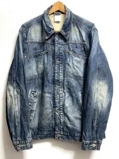 00s 初期 マスターピース デニムジャケット ヴィンテージ加工 ヘクティク Lのサムネイル