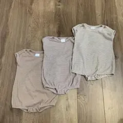 NEXT ストライプロンパース 3枚セット 6-9m