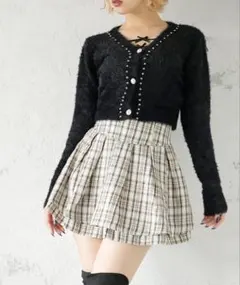 ティアードフレアスカート チェック柄 美脚スカート 夢展望 地雷系