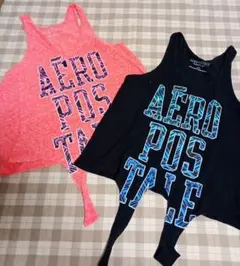 AEROPOSTALE タンクトップ 2枚セット S/P 　黒　ピンクのサムネイル