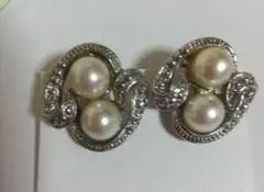 パールとクリスタルのイヤリング(新品未使用保管品)