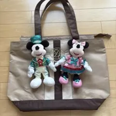 Disney ミッキー ミニー ぬいぐるみ付きトートバッグ
