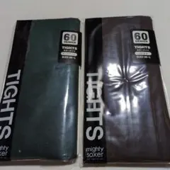 60デニール タイツ ダークグリーン コゲチャ M〜L