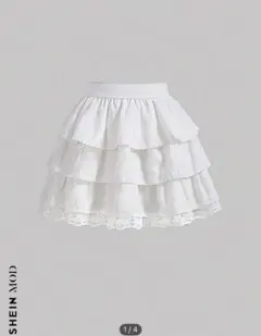 SHEIN フリル付きホワイトスカート 79