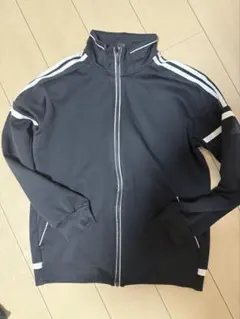 【人気XL相当】アディダス トラックジャケット 黒×白 3本ライン モノトーン