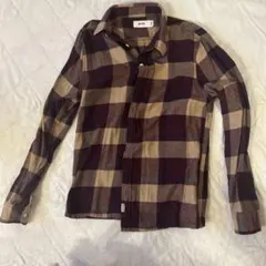 Hollister バーガンディ チェック ネルシャツ M