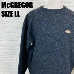 マックレガー ウール混 クルーネック ニットセーター LL ネイビー系 2396