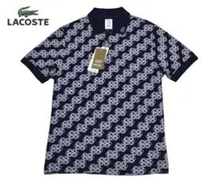 希少 ラコステ モノグラム ジャカード ポロシャツ ネイビー US XS