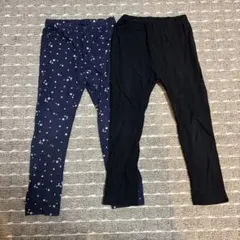 UNIQLO パンツ　2枚セット　ネイビー星柄 ブラック無地　100