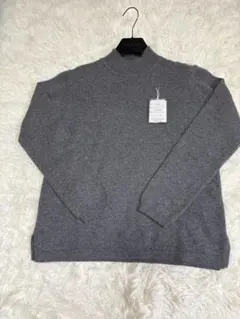 未使用❤️少訳あり 上質カシミヤ100%グレー クルーネック☆セーター☆サイズL