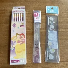 ディズニー色鉛筆12本と定規セット