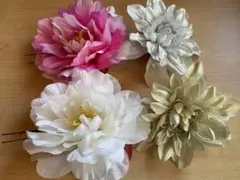 髪飾り 造花 ヘアアクセサリー 4点セット 成人式 卒業式 結婚式