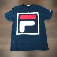 Lサイズ FILA ネイビー ロゴ Tシャツ 綿100