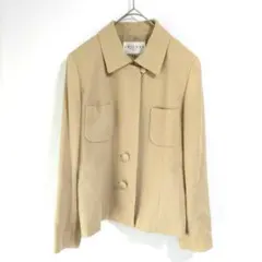 〈トリコーサ〉ジャケット　薄手　ベージュ　肩パッド　日本製　42