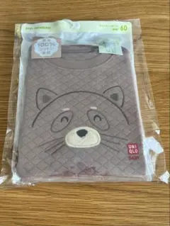 ユニクロ　キルトカバーオール　長袖　たぬき　60サイズ