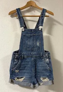 H&M「DIVIDED」デニムサロペット ショート丈 EUR34