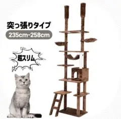 キャットタワー 突っ張り型 240～260cm 大型 多頭飼い ベージュ キャットタワー 突っ張り型 240～260cm 大型 多頭飼い ベージュ - メルカリ