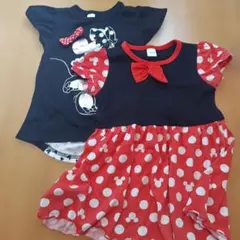 ミニーマウス Tシャツ+チュニック 2枚セット