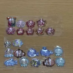 海の生き物とさくらのボンボンドロップシール