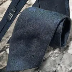 【入手困難】dunhill ネクタイ 花総柄ジャガード 光沢 ソリッド調ブラック