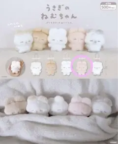 うさぎのねむちゃん ぷちマスコットぬいぐるみ いちごラテ