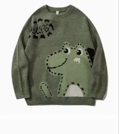 個性派デザイン長袖セータープルオーバー ユニセックス M