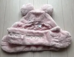 Disney ミッキーマウス　マフラーキャップ　ピンク