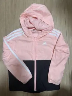 adidas キッズ フード付きウィンドブレーカー 120cm 薄手ジャンバー