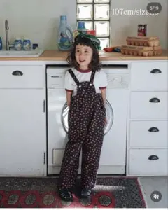 しまむら softcheese 花柄　オーバーオール　120