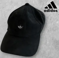 アディダス adidas 高級感スエードタッチ黒キャップ トレフォイル極美品のサムネイル