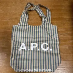 A.P.C. アーペーセー　エコバッグ　ストライプ　(グリーン)