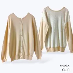 試着のみ studio CLIP バックレース カーディガン M相当 ベージュのサムネイル