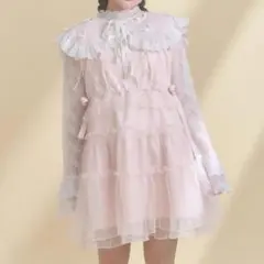 フリルデザイン ミニワンピース ライトピンク - メルカリ