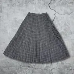 DANAPARIS 00s アーカイブ チェック フレアスカート グレー モード