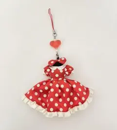 Disney ミニーマウス ドレス ストラップ 携帯クリーナー