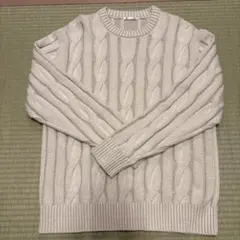 GU ケーブルニットセーター Lサイズ ライトグレー