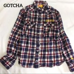 6−3【ガッチャ】綿100%　150cmチェック柄　袖ロールアップ　バックロゴ