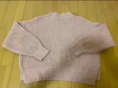 【お正月セール】ピンクのリブ編みニットセーター　WEGO
