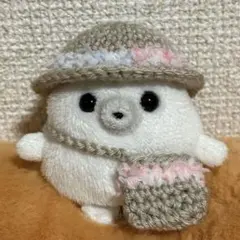 春用 帽子 花 桜 バック ミニビーンズ あざらし ぬい服 被り物 ハンドメイド