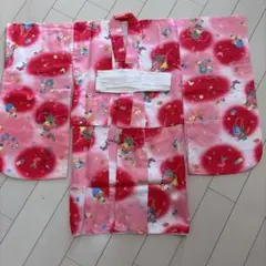 ■E5896■ポリエステル■七五三　女の子　3才　着物と襦袢■丈76　裄43