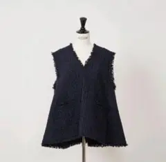 heve Tweed Gilet navy