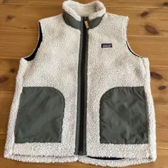 patagonia フリースベスト アイボリー/オリーブ
