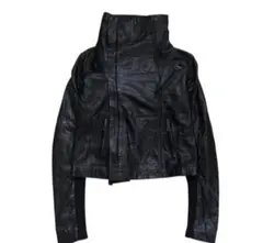 archive leather jacket ハイネック ダークコア