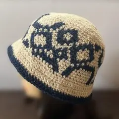 クラッシャーハット バケットハット　クロシェハット　ニット帽　ビーニー 手編み
