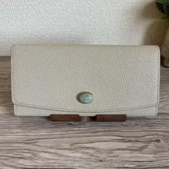 TOPKAPI ジェムドロップミニエンボスレザー 天然石 長財布 美品のサムネイル