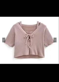 レースアップカーディガン×キャミソールニットアンサンブル[k9360e]